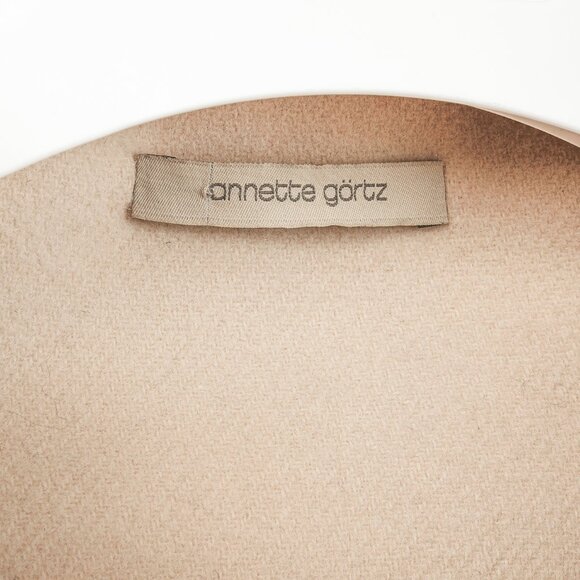 Annette Gortz Ena Beige Wool-Felt Cowl-Neck Snap Jacket - Picture 7 of 9